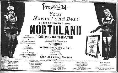 Northland Drive-In Theatre - Northland Grand Opening Ad 8-16-50